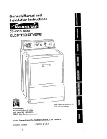 Предварительный просмотр 1 страницы Kenmore 3405602 Owner'S Manual And Installation Instructions