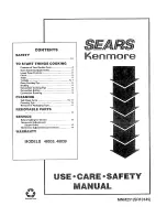 Kenmore 3644803591 Use Use, Care, Safety Manual preview