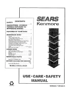 Kenmore 3644942592 Use Use, Care, Safety Manual preview