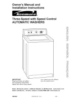 Предварительный просмотр 1 страницы Kenmore 3953630 Ower'S Manual