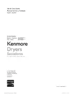 Kenmore 402.8903 Series Use & Care Manual предпросмотр