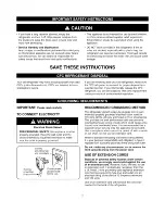 Preview for 7 page of Kenmore 41003 Use & Care Manual