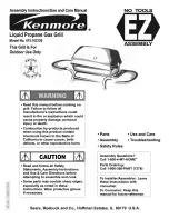 Kenmore 415.162120 Assembly Instructions/Use And Care Manual preview