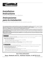 Preview for 1 page of Kenmore 41744042400 Installation Instructions Manual