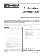 Preview for 1 page of Kenmore 41744152400 Installation Instructions Manual