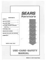 Kenmore 42625 Use, Care, Safety Manual preview