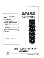 Предварительный просмотр 1 страницы Kenmore 43645 Use Use, Care, Safety Manual