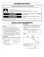 Предварительный просмотр 2 страницы Kenmore 4542 - Elite 23.1 cu. Ft. Refrigerator Installation Instructions Manual