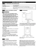 Предварительный просмотр 7 страницы Kenmore 4885 - Rear Control High Efficiency 3.6 cu. Ft. Capacity Front Load Washer Use & Care Manual And Installation Instructions