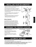 Preview for 5 page of Kenmore 54501 - 50 Pint Dehumidifier Owner'S Manual