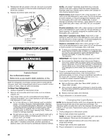 Preview for 20 page of Kenmore 5478 - Elite 25.6 cu. Ft. Refrigerator Use And Care Manual