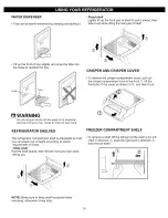 Предварительный просмотр 16 страницы Kenmore 5881 - 26.5 cu. Ft. Refrigerator Use & Care Manual