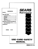 Kenmore 61091 Use Use, Care, Safety Manual preview