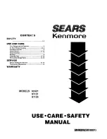 Предварительный просмотр 1 страницы Kenmore 62421 Use Use, Care, Safety Manual