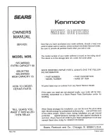 Предварительный просмотр 36 страницы Kenmore 625.347703 Owner'S Manual