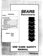 Kenmore 62821 Use Use, Care, Safety Manual предпросмотр