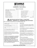 Preview for 1 page of Kenmore 63016302400 Installation Manual