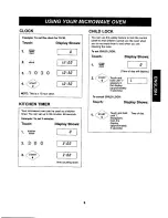 Предварительный просмотр 9 страницы Kenmore 66229 - 1.1 cu. ft. 1100 Watts Countertop Microwave Use And Care Manual