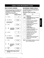 Предварительный просмотр 11 страницы Kenmore 66229 - 1.1 cu. ft. 1100 Watts Countertop Microwave Use And Care Manual