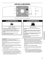 Preview for 45 page of Kenmore 6703 - Elite Oasis 7.0 cu. Ft. Capacity Flat Back Electric Dryer Use & Care Manual