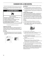 Preview for 52 page of Kenmore 6703 - Elite Oasis 7.0 cu. Ft. Capacity Flat Back Electric Dryer Use & Care Manual