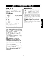 Preview for 13 page of Kenmore 6790 - Elite 1.5 cu. Ft. Convection Microwave Use And Care Manual