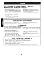 Предварительный просмотр 4 страницы Kenmore 6907 - 7 Cubic Feet Counter Top Microwave Use And Care Manual