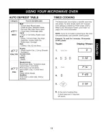 Предварительный просмотр 13 страницы Kenmore 6907 - 7 Cubic Feet Counter Top Microwave Use And Care Manual