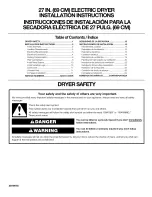 Kenmore 6962 - 600 7.0 cu. Ft. Capacity Electric Dryer Installation Instructions Manual предпросмотр