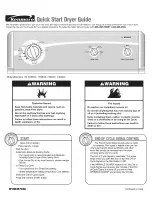 Kenmore 6965 - 600 5.9 cu. Ft. Capacity Electric Flatback Dryer Quick Start Manual предпросмотр