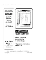 Kenmore 758.144071 Quiet comfort Owner'S Manual preview