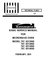 Предварительный просмотр 1 страницы Kenmore 767. 8513000 Basic Service Manual