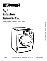 Предварительный просмотр 1 страницы Kenmore 8751 - 6.7 cu. Ft. HE2 Electric Dryer Use And Care Manual