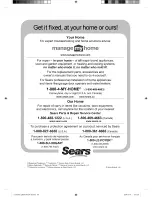 Preview for 68 page of Kenmore 88522 Use & Care Manual