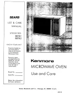 Preview for 1 page of Kenmore 88761 Use And Care Manual