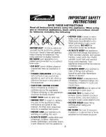 Preview for 3 page of Kenmore 911.47189 Owner'S Manual