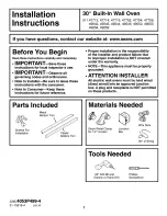 Kenmore 911.47712 Installation Instructions Manual preview