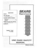 Preview for 1 page of Kenmore 9113312591 Use, Care, Safety Manual