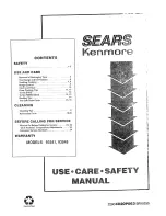 Предварительный просмотр 1 страницы Kenmore 9119354190 Use Use, Care, Safety Manual