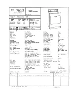 Предварительный просмотр 1 страницы Kenmore 96280100 Specifications