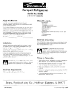 Preview for 1 page of Kenmore 98292 Manual