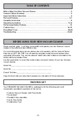 Preview for 2 page of Kenmore BC3002 Use & Care Manual