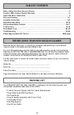 Preview for 2 page of Kenmore BC7005 Use & Care Manual