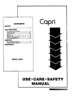 Предварительный просмотр 1 страницы Kenmore Capri 60091 Use And Care Safety Manual