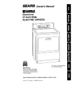 Kenmore Elictronic 27" Wide Electric Dryers Owner'S Manual preview