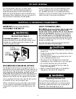 Preview for 7 page of Kenmore Elite 795.5182 Use & Care Manual