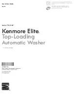 Kenmore Elite 796.3142 Use & Care Manual preview