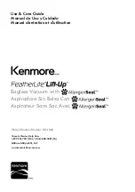 Preview for 1 page of Kenmore FeatherLite Lift-Up DU4080 Use & Care Manual