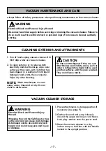 Preview for 17 page of Kenmore FeatherLite Lift-Up DU4080 Use & Care Manual