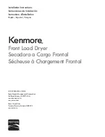 Kenmore Front Load Washer Installation Instructions Manual preview
